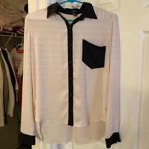 Cream and black button down